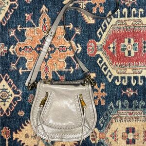 Elegant Gray Leather Rebecca Minkoff Shoulder Bag